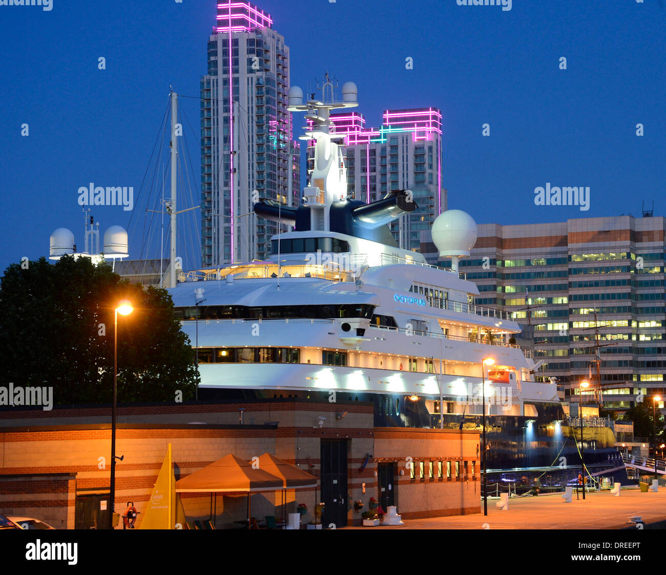 Microsoft founder Paul Allen's yacht Octopus, moored in the docks of
