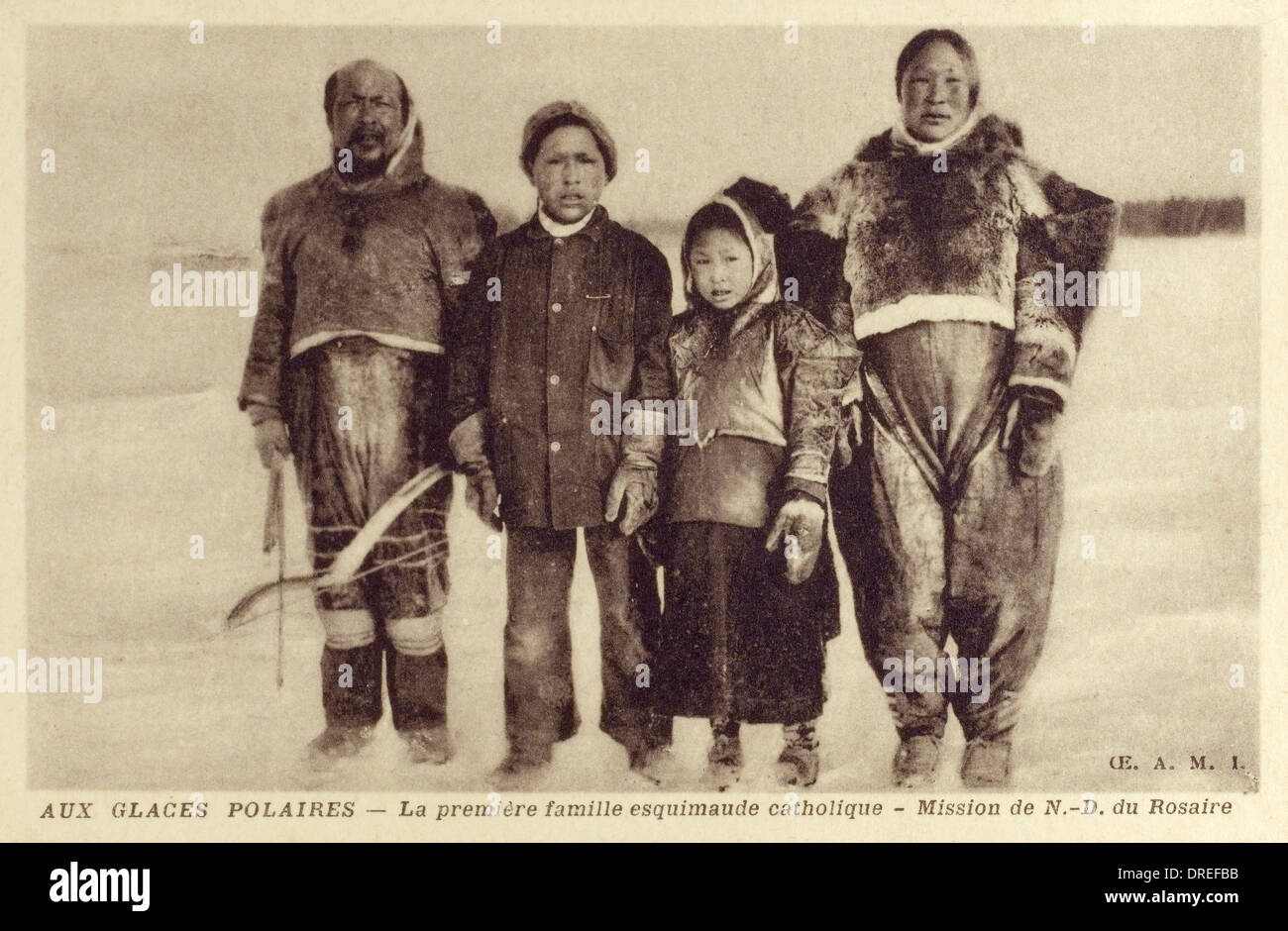 Catholic Inuit family Newfoundland Stock Photo Alamy