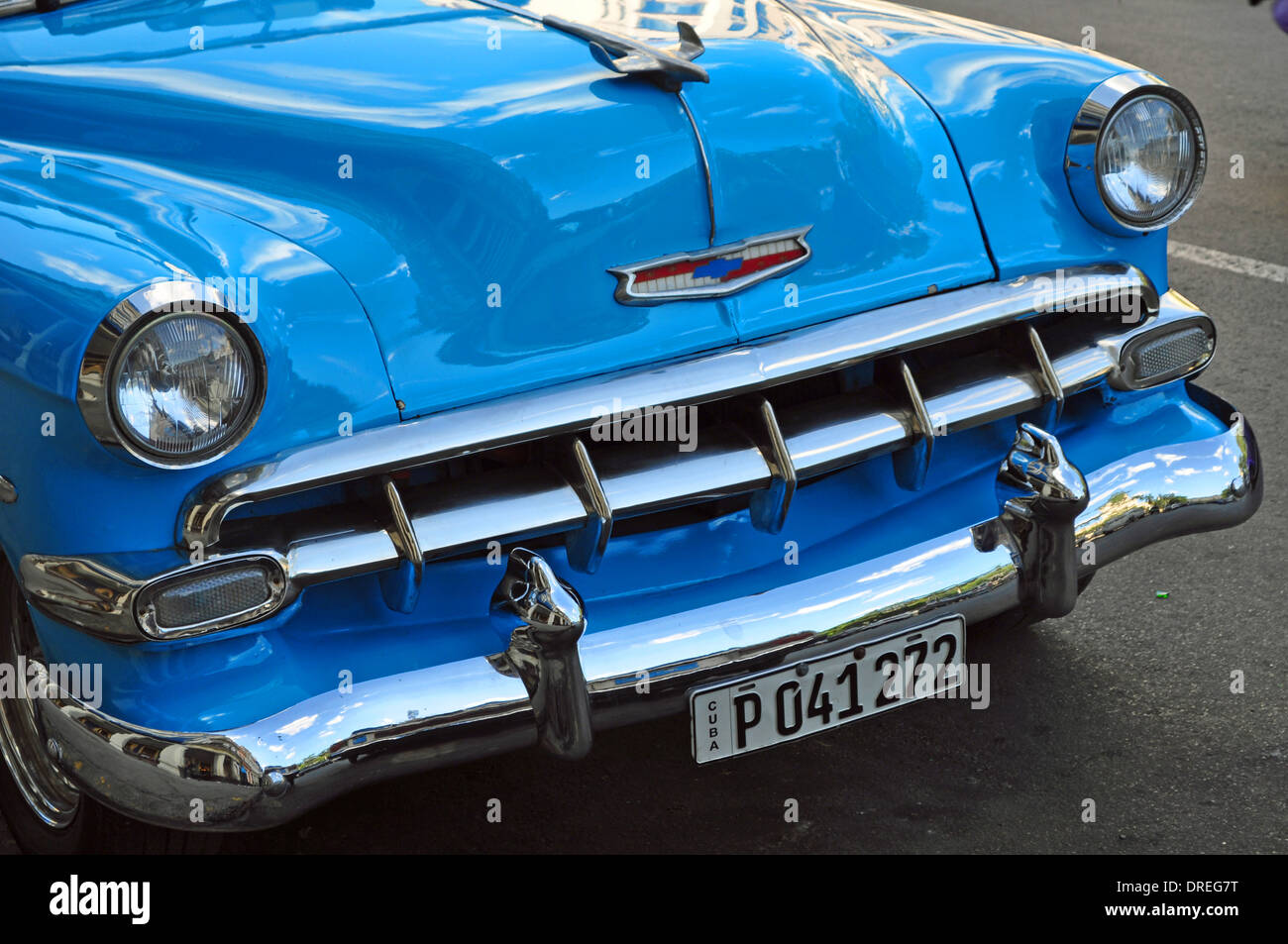 Havana, Cube: restored classic car in the city center Stock Photo