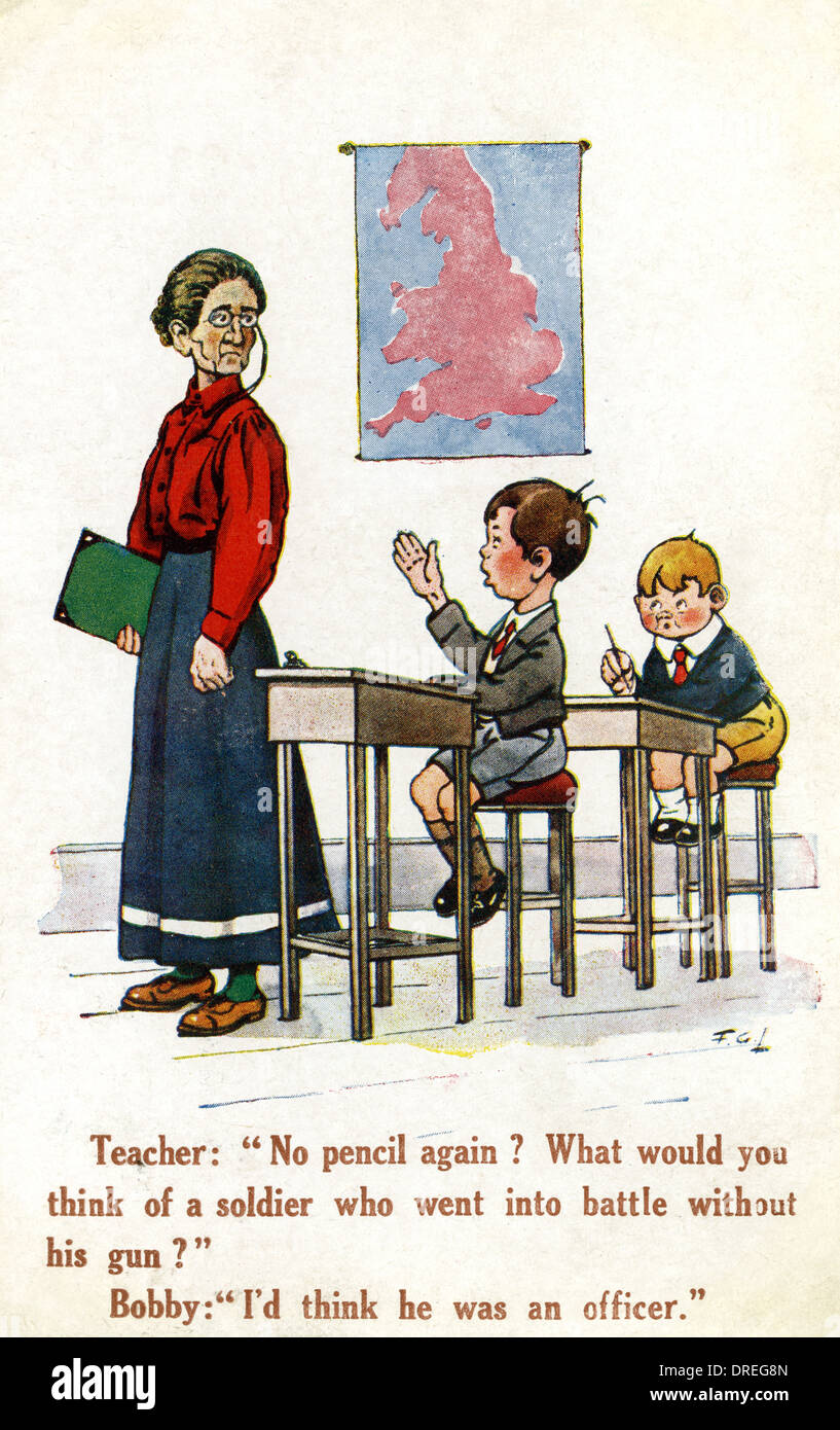 Cartoon - Joke about Officer - WW1 era Stock Photo - Alamy