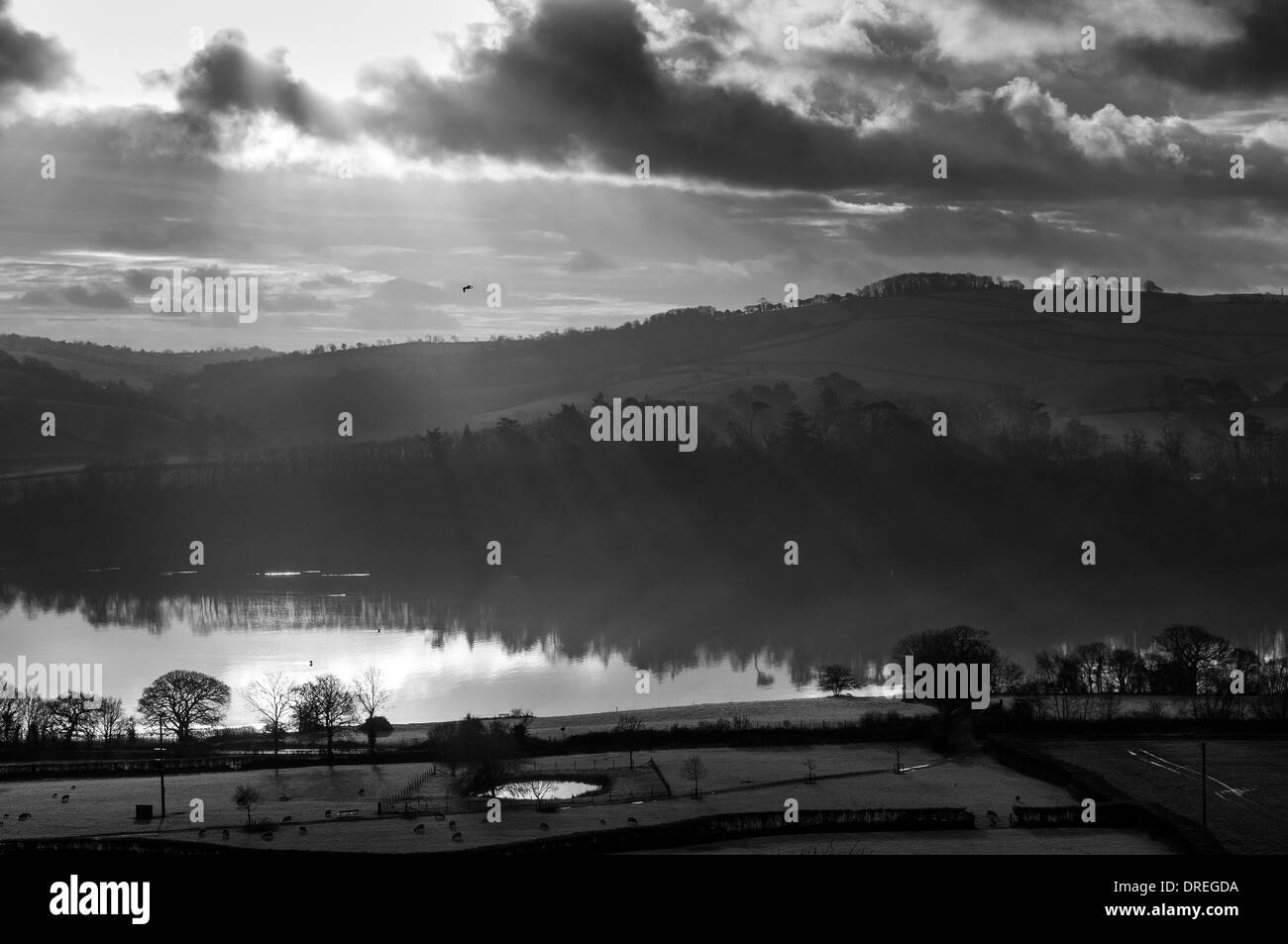 river teign newton abbot, blue, devon, low, moor