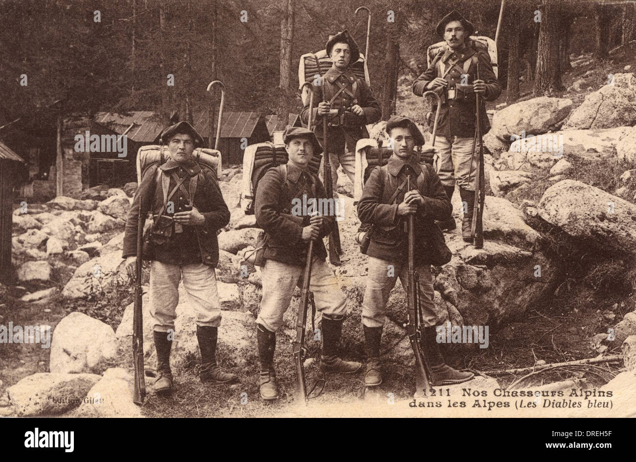 France Alps 4e Compagnie Chasseurs Alpins Old Group Photo 1899 