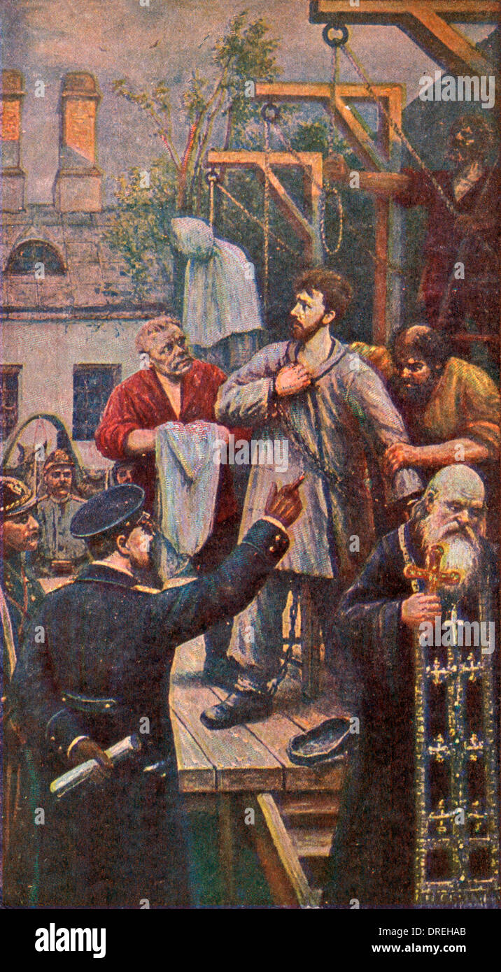 Execution of nihilist revolutionaries, Russia Stock Photo