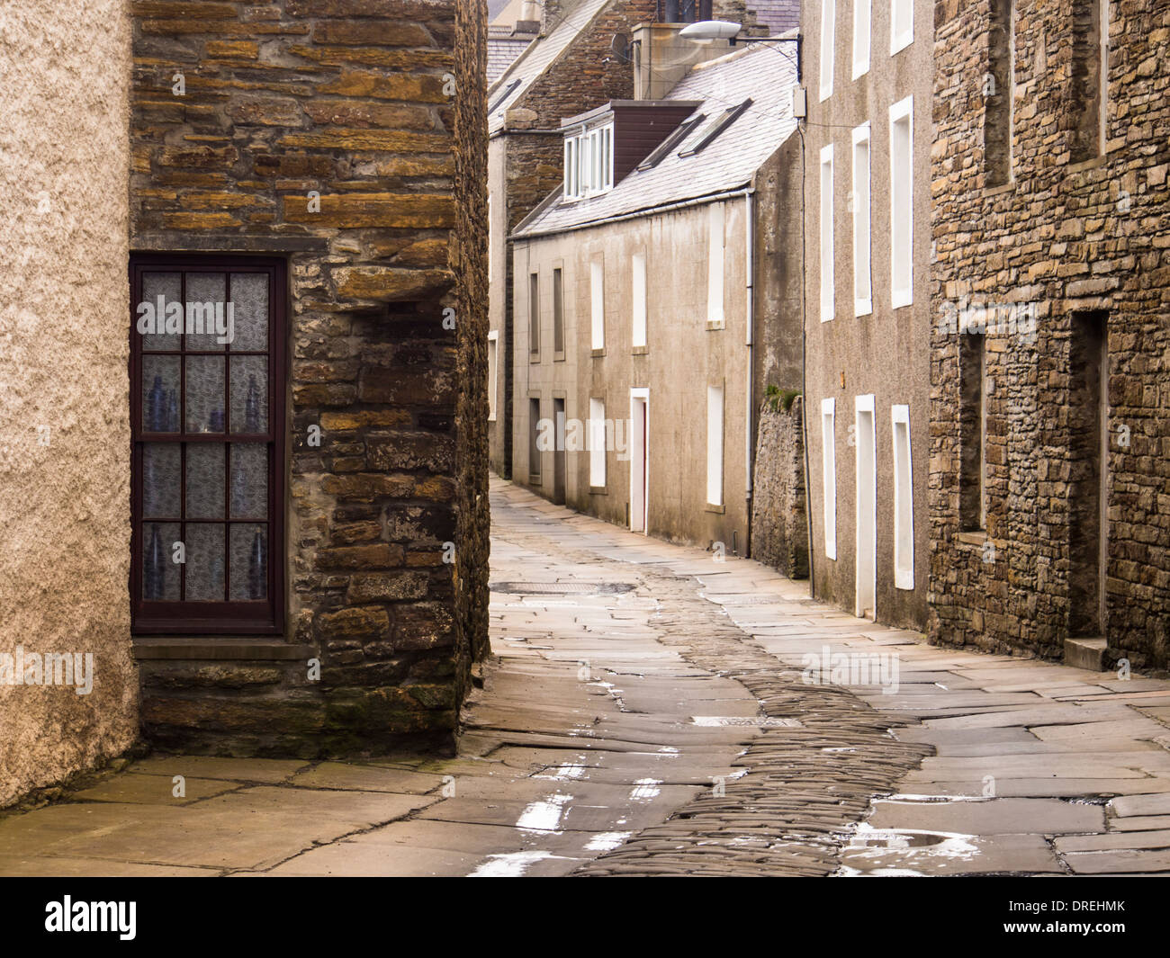 Streets of Stromness, Orkey Stock Photo