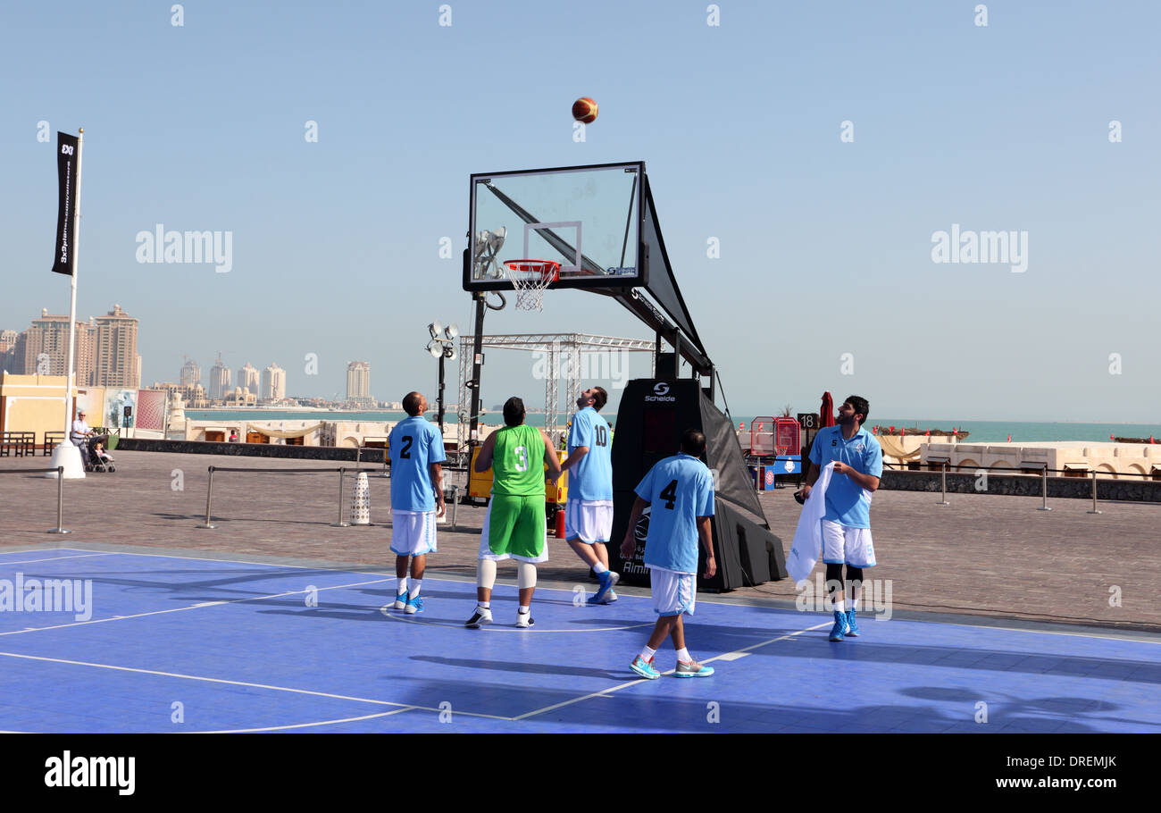 Arabian basketball players in Katara Cultural Village. Doha, Qatar