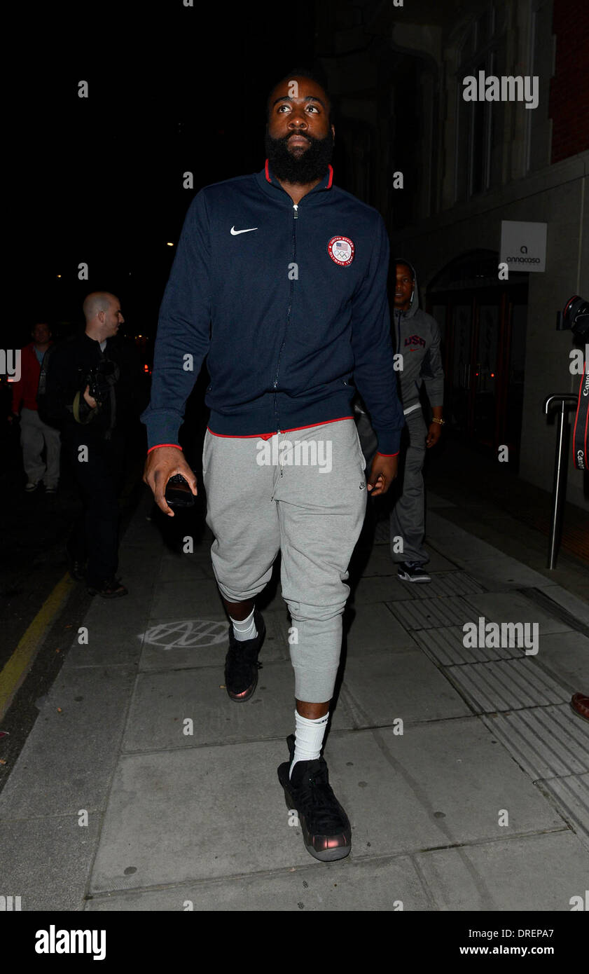 Members of the U.S.A olympic basketball team enjoy a night out at Funky Buddha nightclub in Mayfair  London, England - 31.07.12 Stock Photo