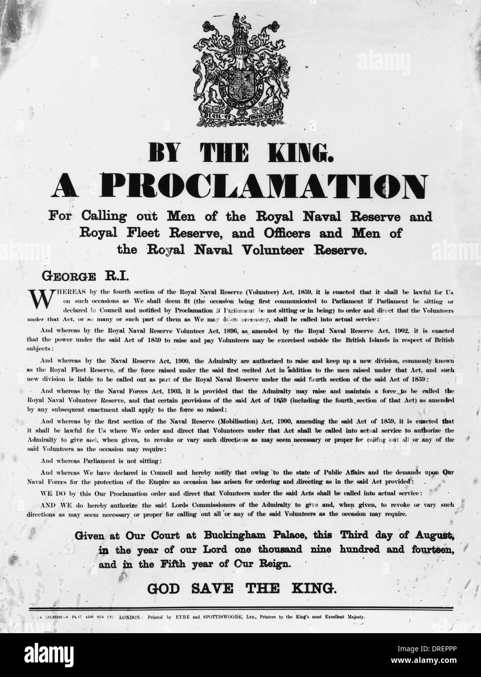 Proclamation world war one Black and White Stock Photos & Images Alamy