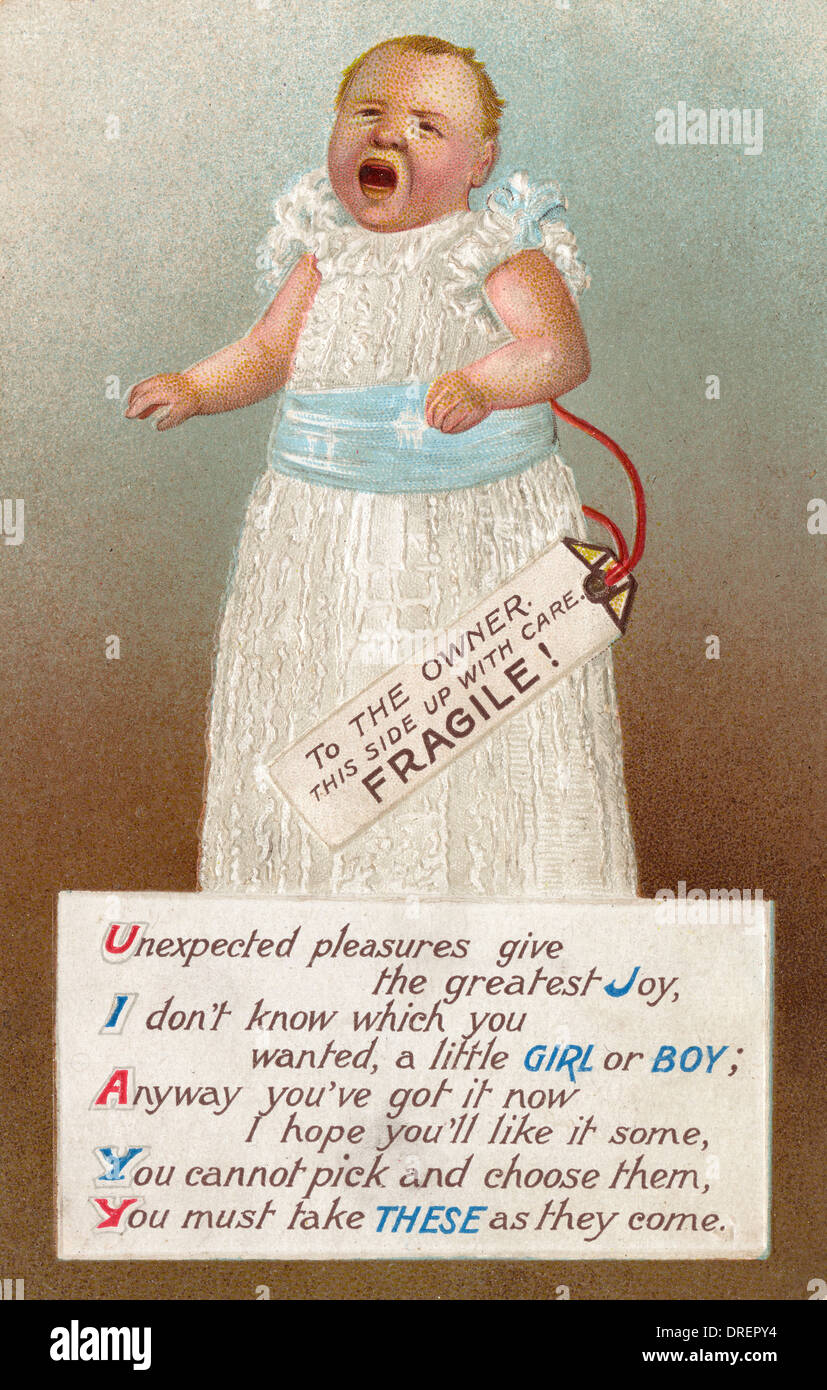 New Baby card - humorous Stock Photo