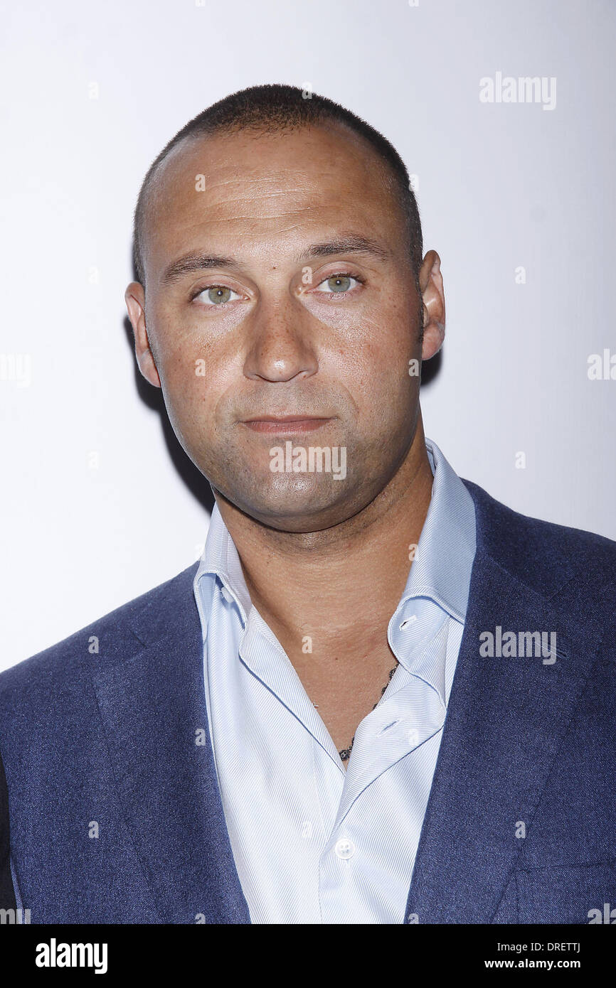Derek Jeter Broadway opening night of ‘Mike Tyson: Undisputed Truth’ at the Longacre Theatre – Arrivals.  Where: New York City, United States When: 02 Aug 2012 Stock Photo