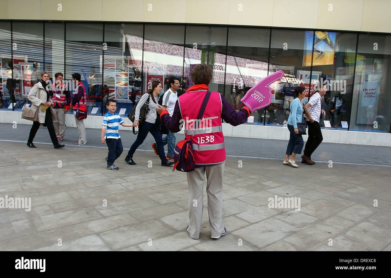Crowds arrive at Olympic Park for the first day of the track and field