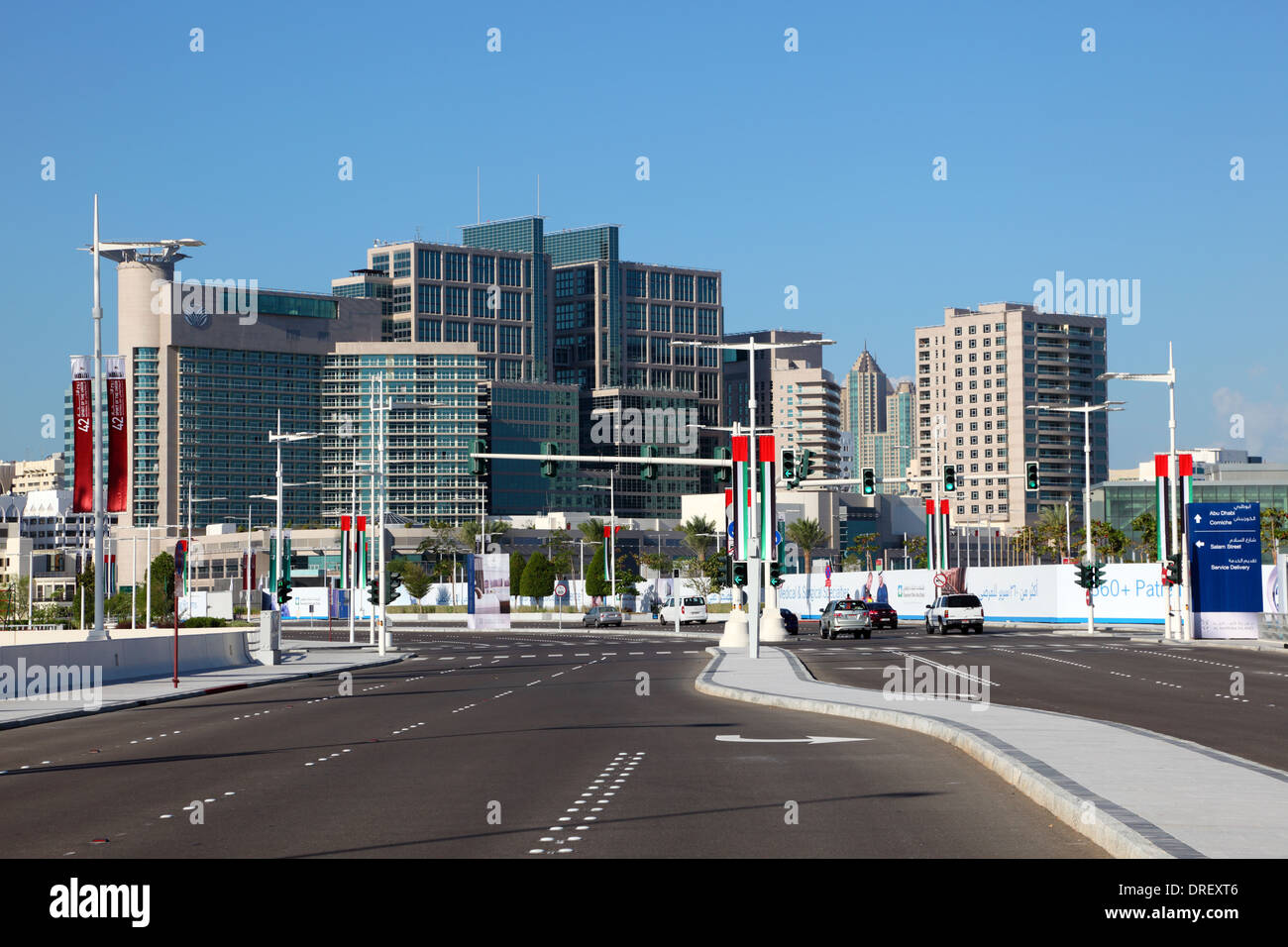 Modern buildings in Tourist Club area of Abu Dhabi, United Arab