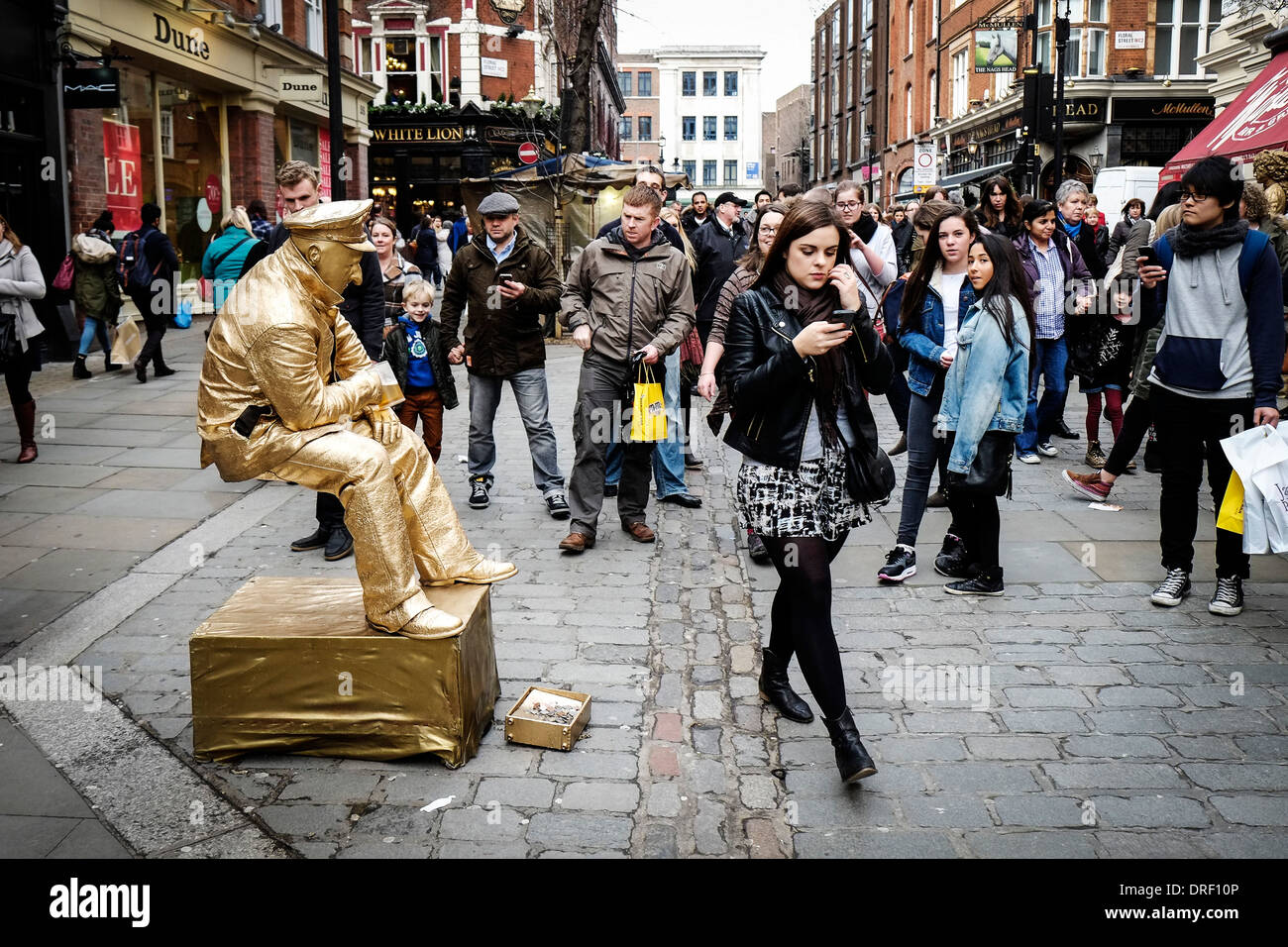 A street entertainer at Covent Garden. Stock Photo