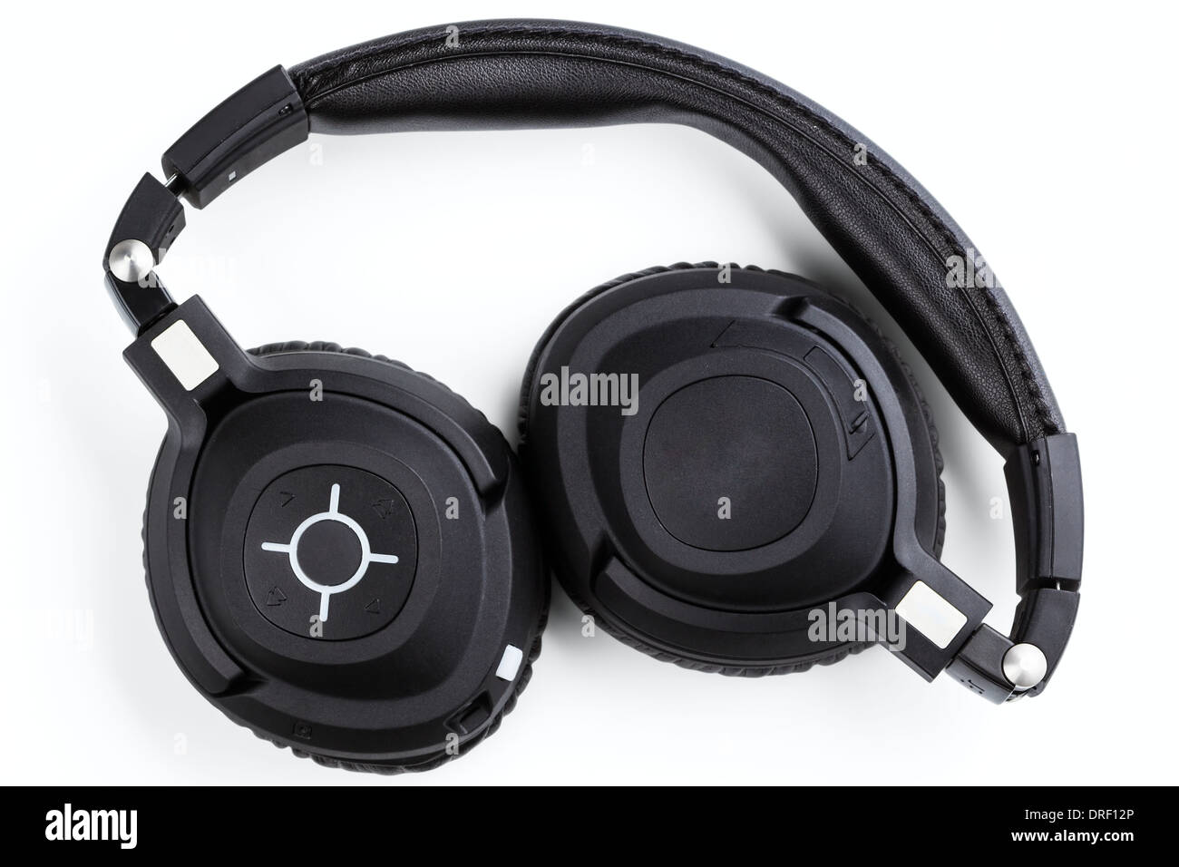 wireless bluetooth travel headphones isolated on white background Stock Photo