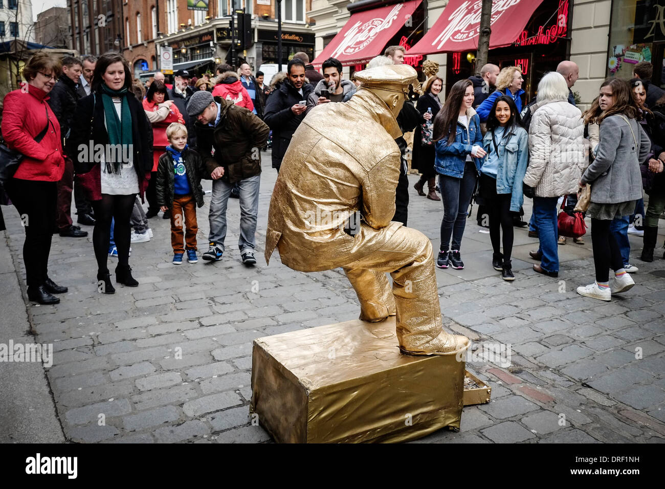 A street entertainer at Covent Garden. Stock Photo