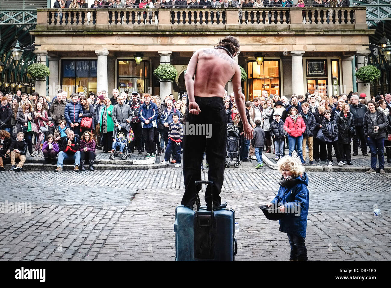 A street entertainer at Covent Garden Piazza. Stock Photo