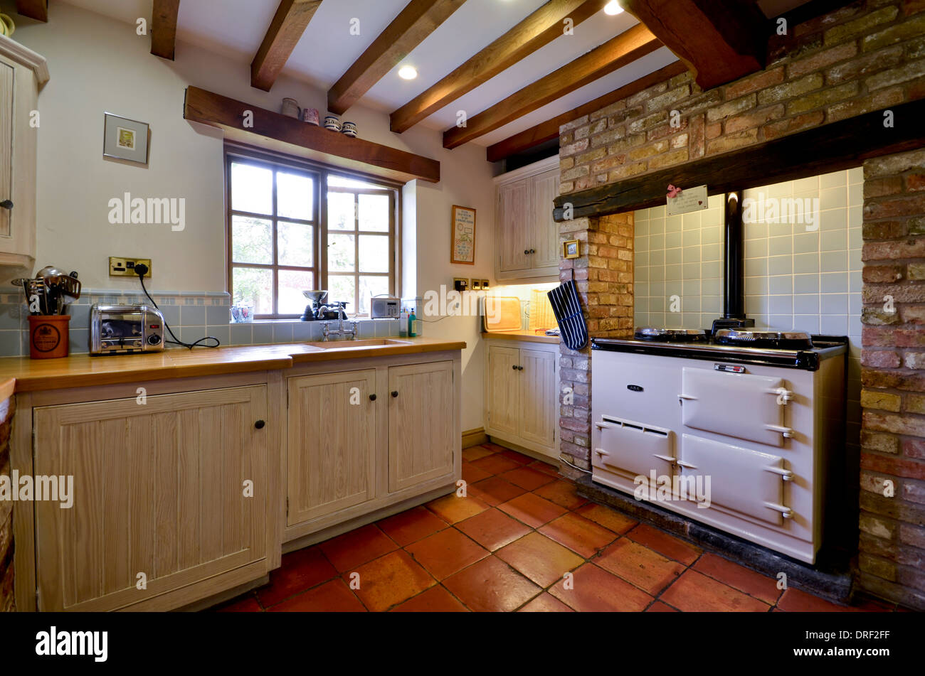 Farmhouse kitchen with range cooker Stock Photo