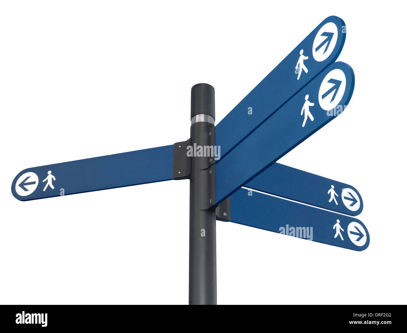 Directional arrows sign for pedestrian Stock Photo