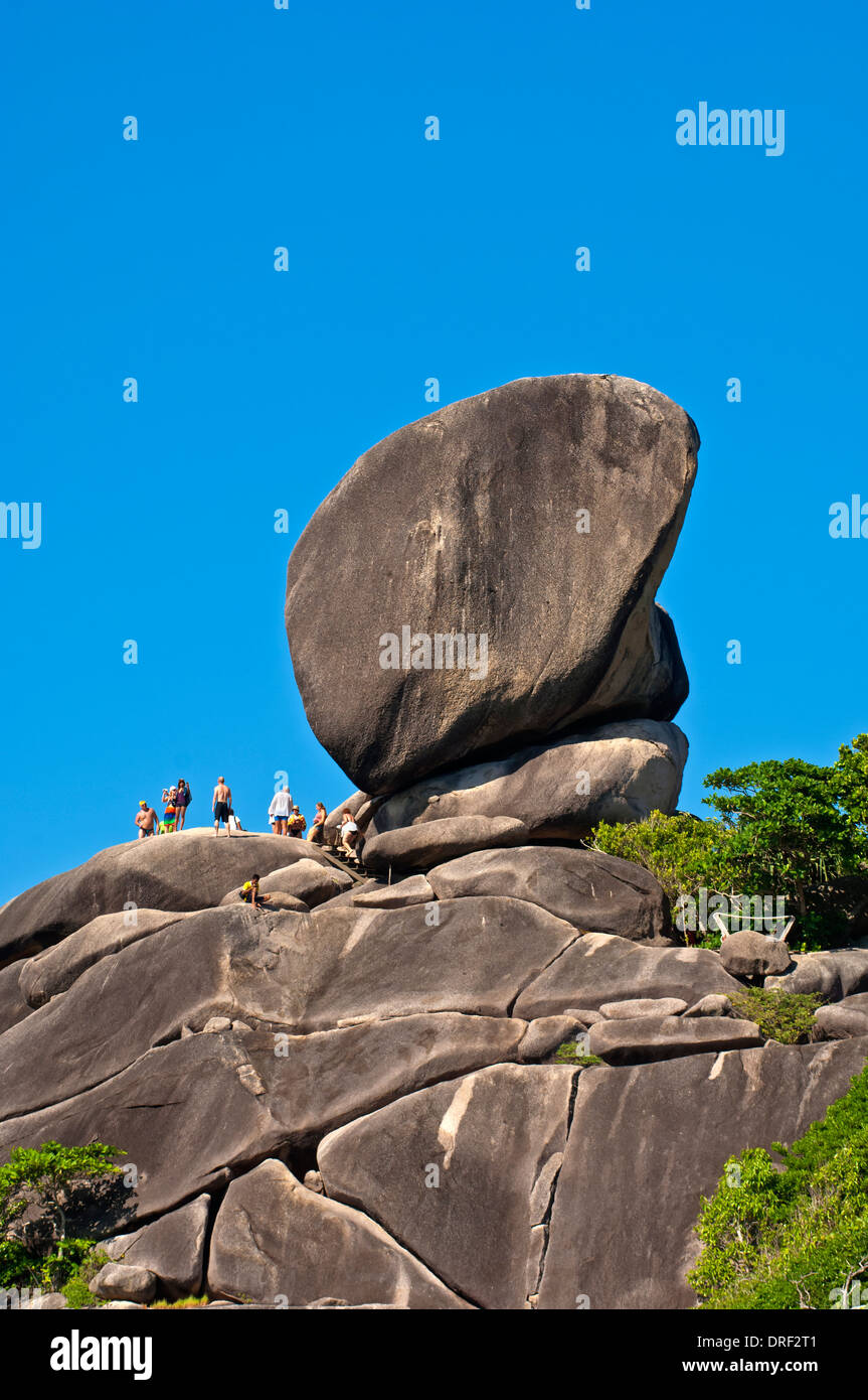 The Sail Rock in the Mu Ko Similan National Park, Ko Similan Islands, Phang Nga Province, Thailand Stock Photo