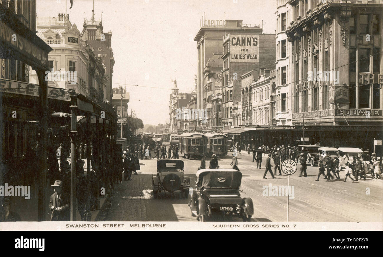 Swanston Street, Melbourne Stock Photo