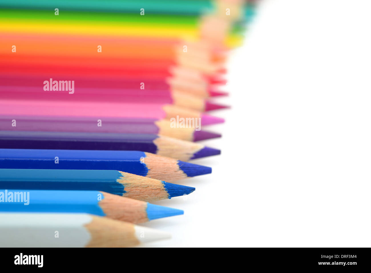 Color pencils on white background Stock Photo