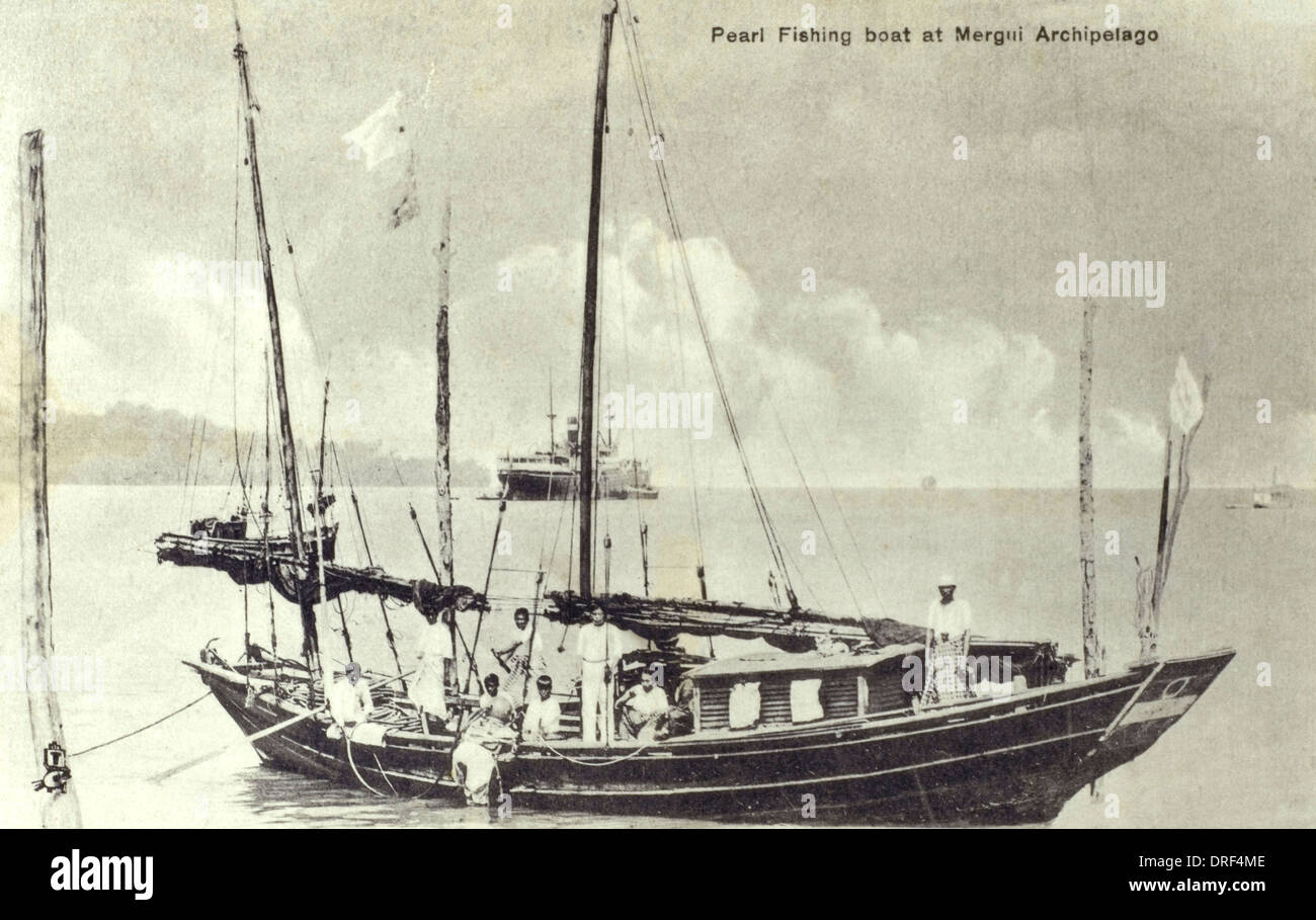Myanmar Pearl Fishing Boat At Mergui Stock Photo Alamy