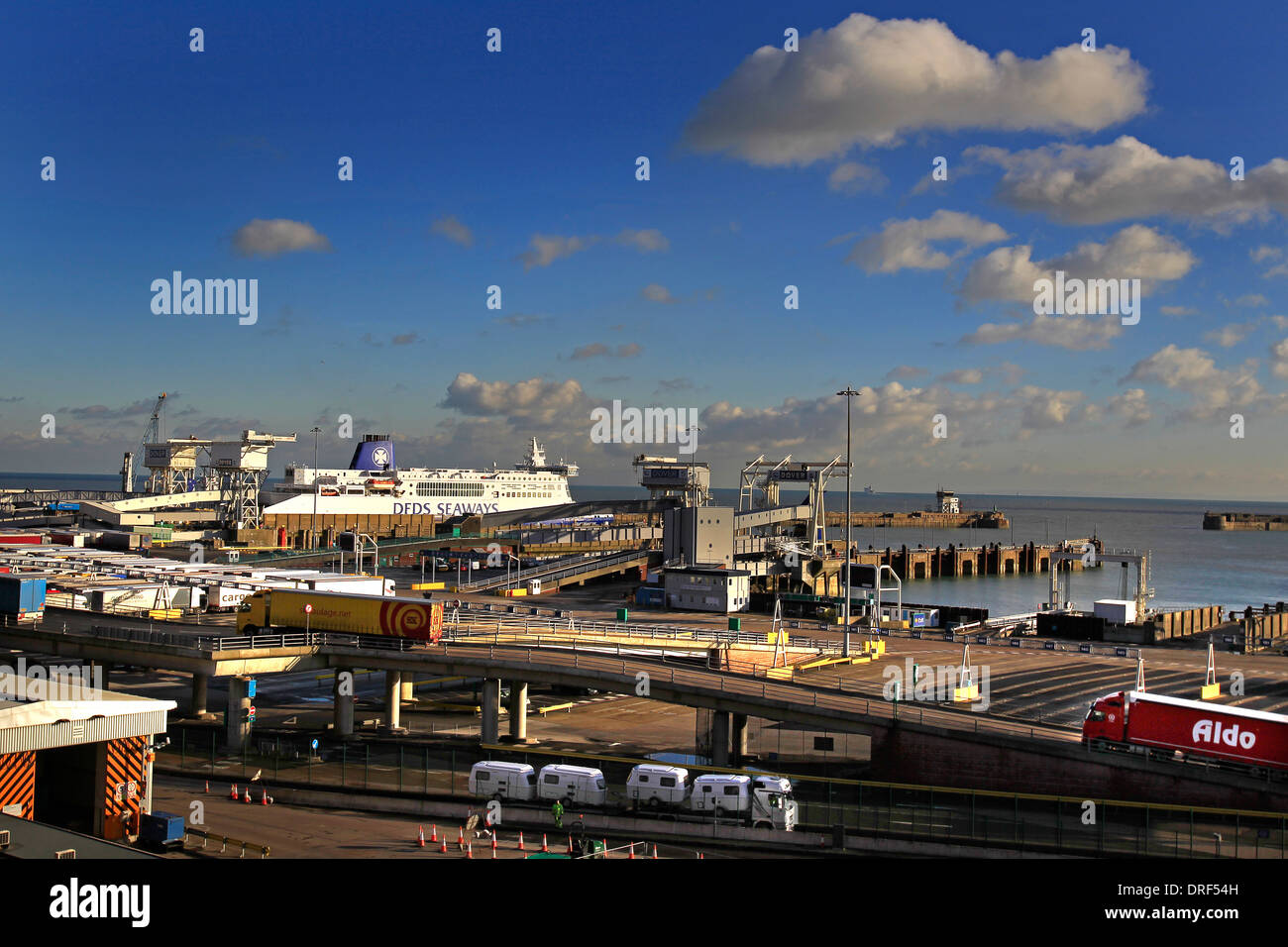 A general view of the Eastern Docks, Port of Dover Ferry Terminal with