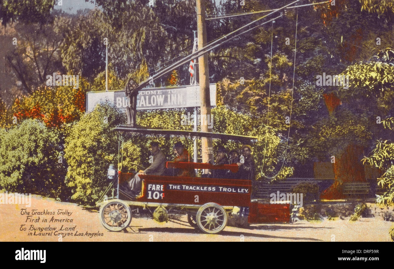 Trackless Trolley Tour - First in California Stock Photo