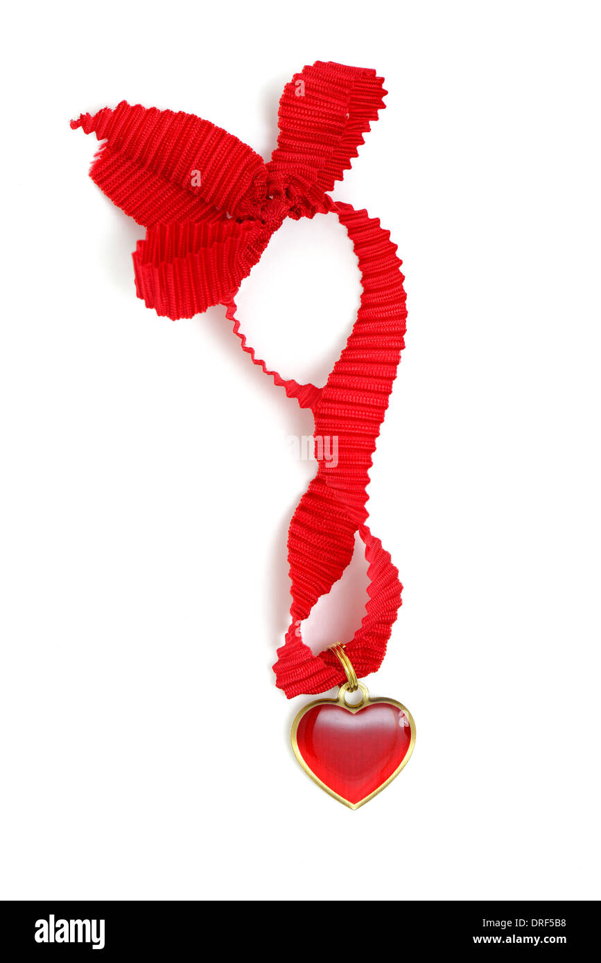 Red heart and ribbon Stock Photo