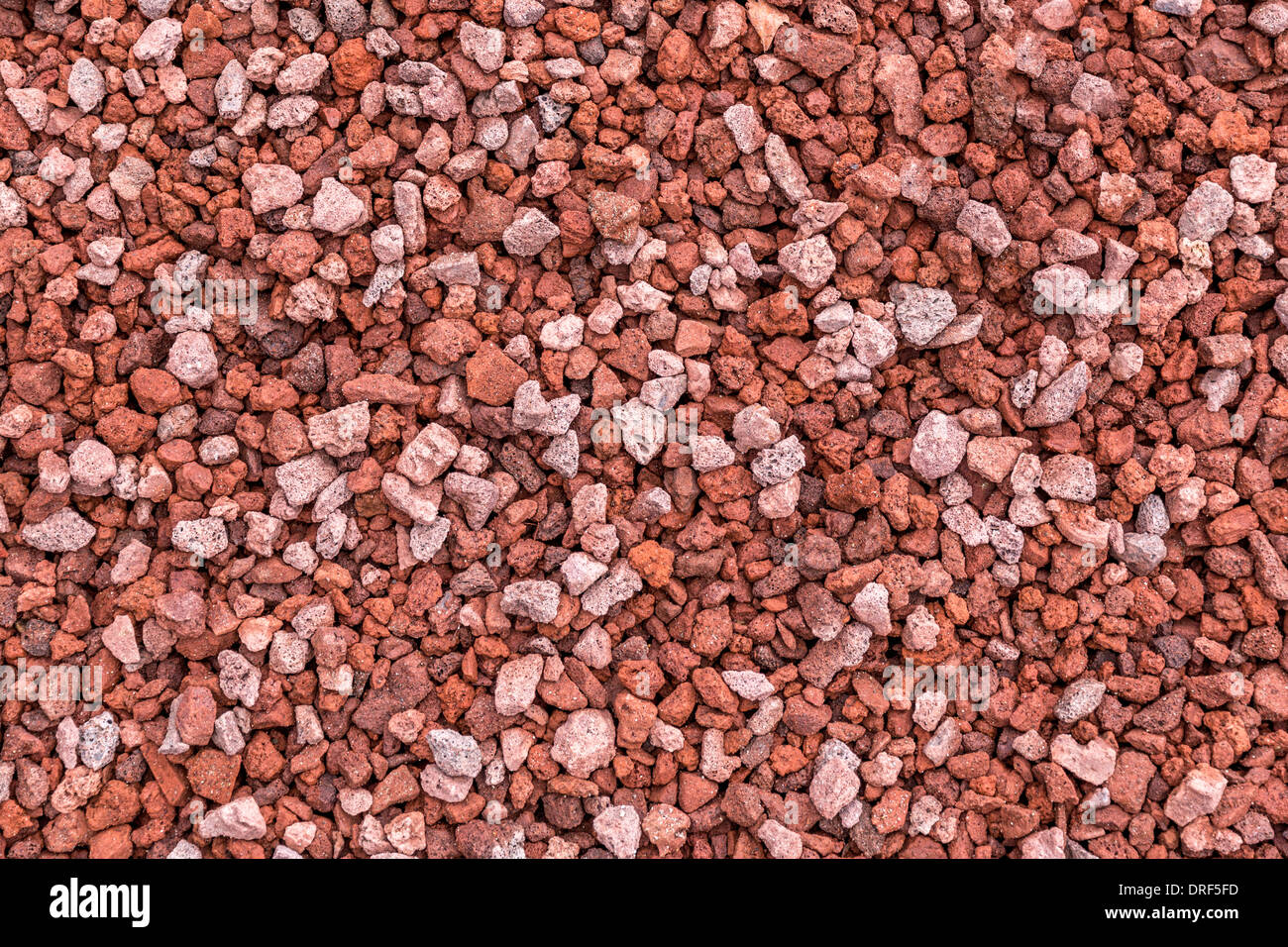 Closeup of crushed lava rock used in landscaping. Stock Photo