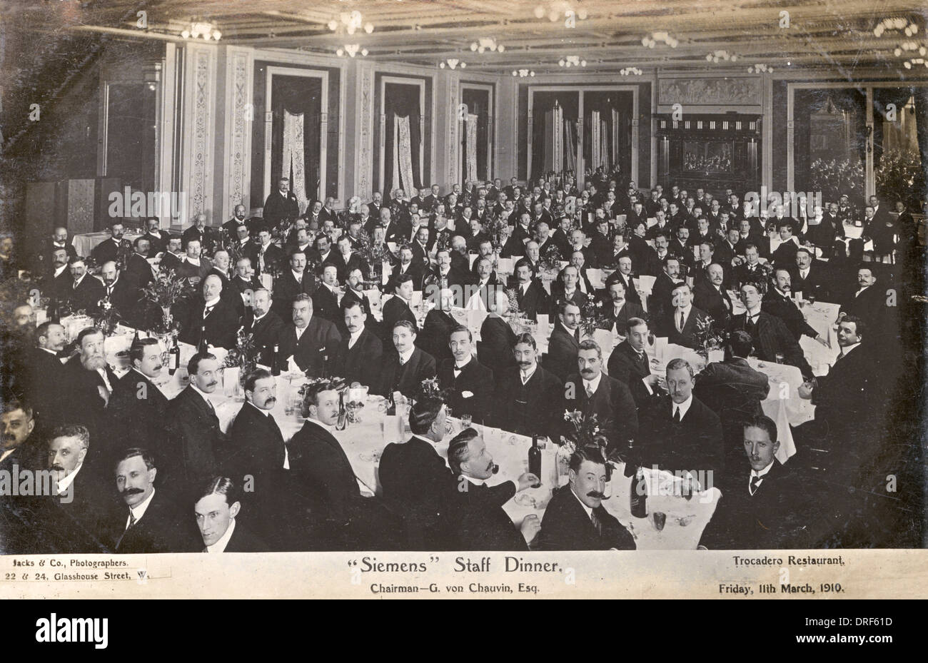Siemens Staff Dinner, 1910 Stock Photo