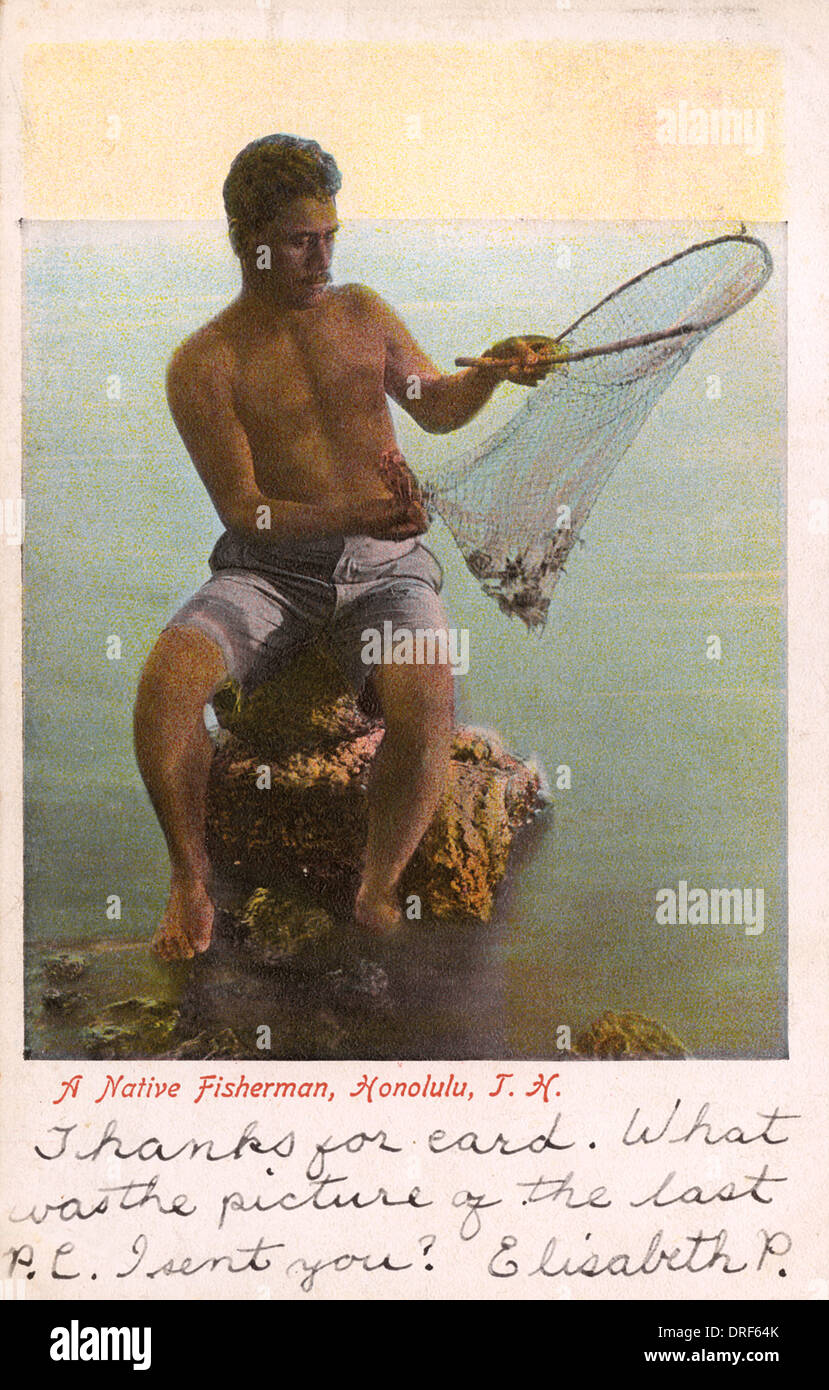 Native Fisherman Honolulu, Hawaii, USA Stock Photo Alamy