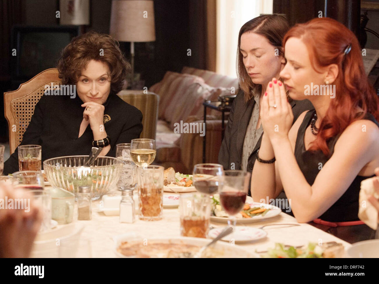 OSAGE COUNTY 2013 Weinstein Company film with from left: Meryl Streep, Julianne Nicholson and Juliette Lewis Stock Photo