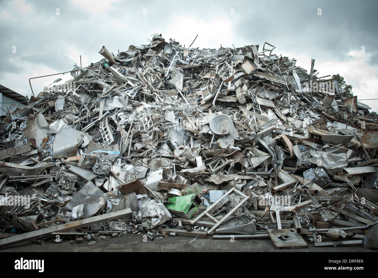Pile of Aluminum scrap for recycle Stock Photo