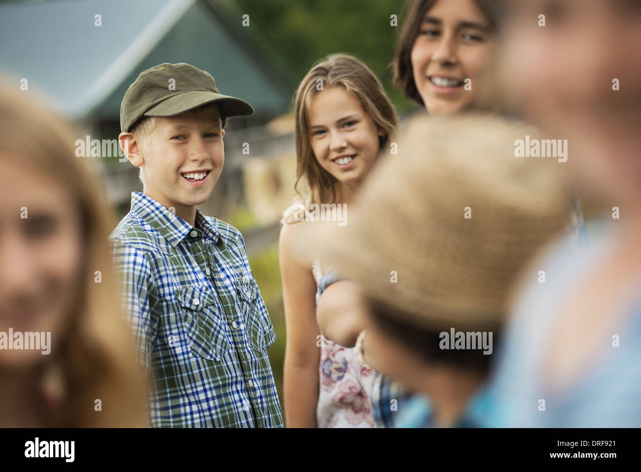 New York state USA teenagers and young people talking and laughing Stock Photo Alamy