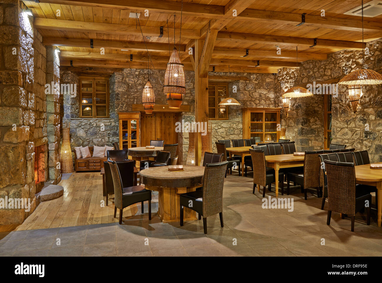 restaurant, interior shot of Hotel German Mill Bolnisi, Kvemo Kartli, Georgia Stock Photo