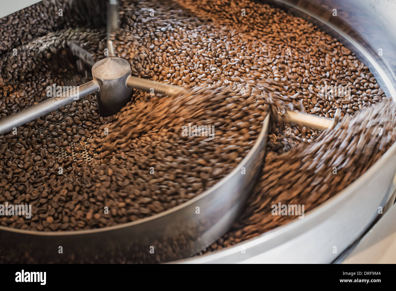 New York state USA Machinery at coffee bean processing shed roasting Stock Photo