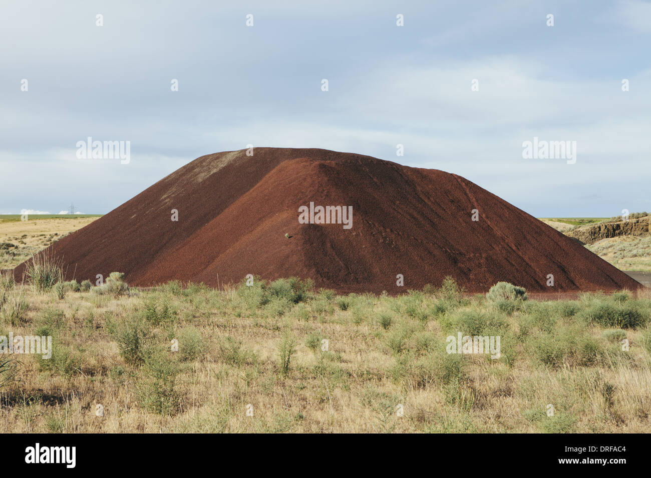 Washington state USA Gravel piles road maintenance construction Stock