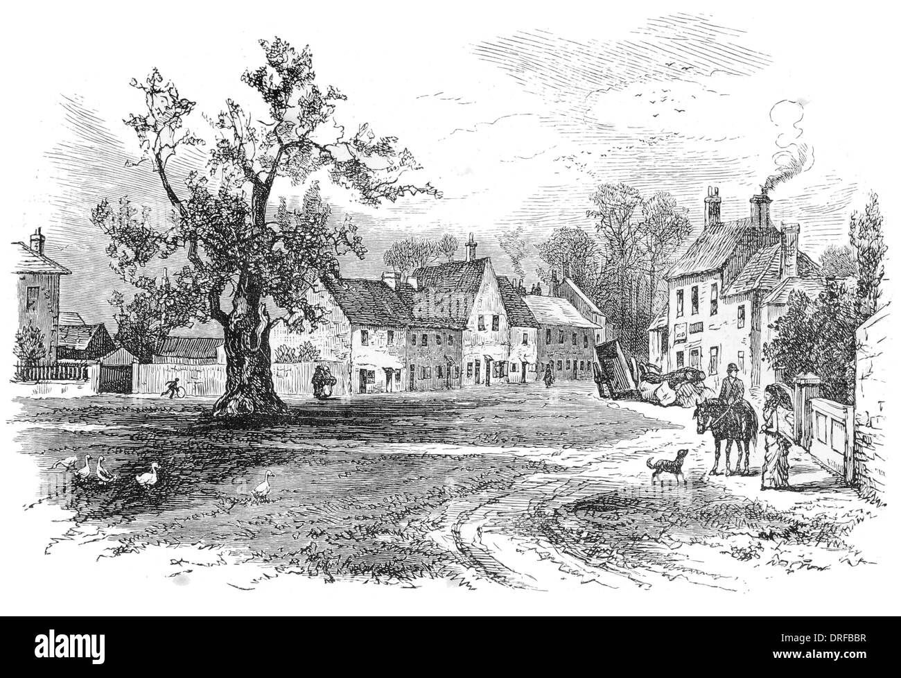 Stanwell Village Green borough of Spelthorne Surrey circa 1880 Stock Photo