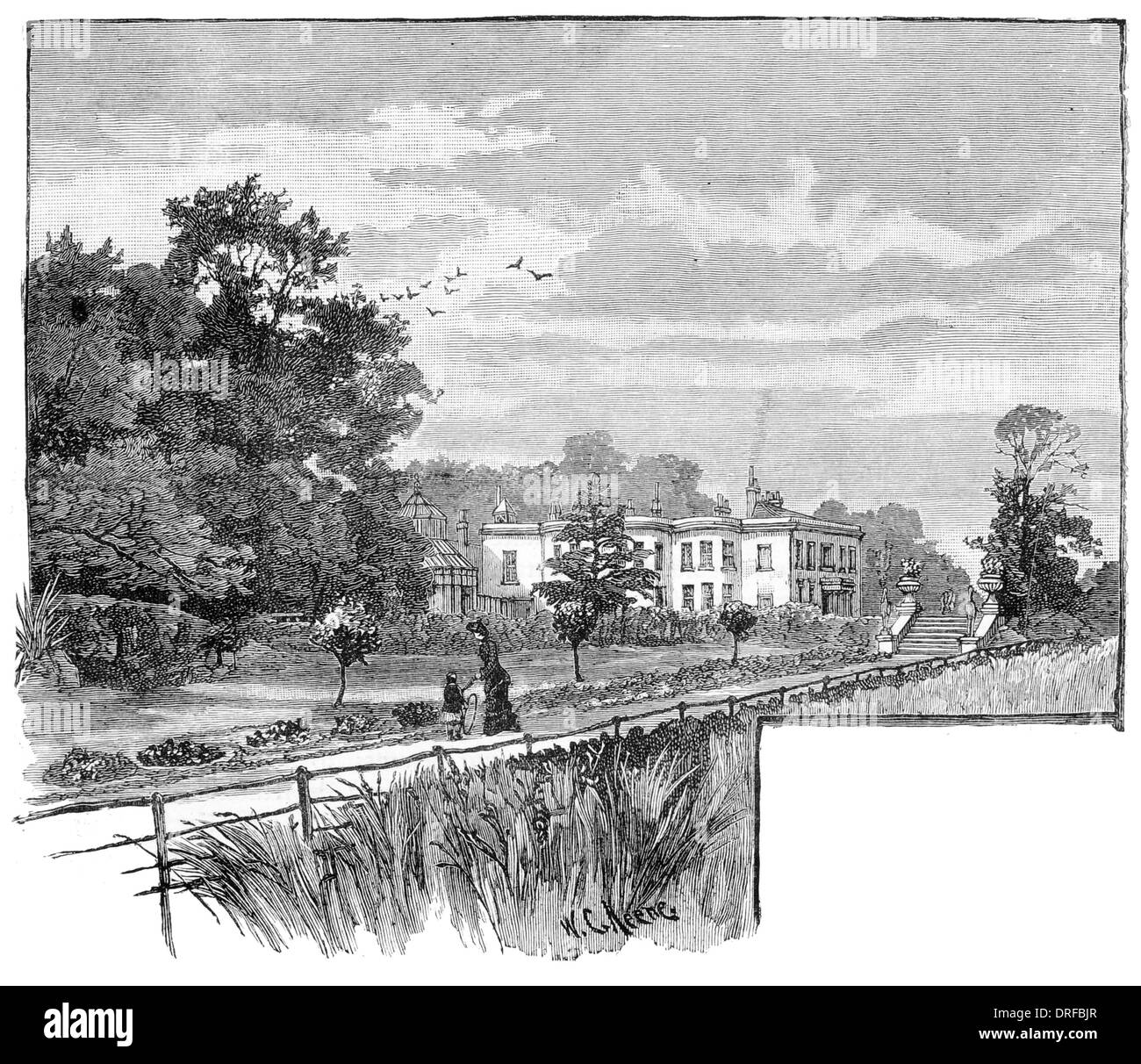 Monkhams Manor House. London Borough of Redbridge circa 1880 Stock