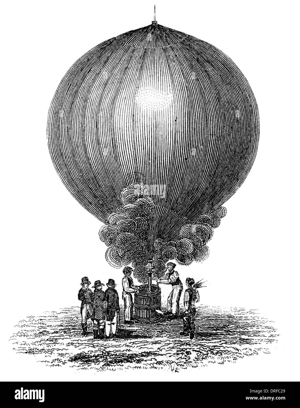 Charles Green and Robert brothers hydrogen gas Balloon 1783 Stock Photo