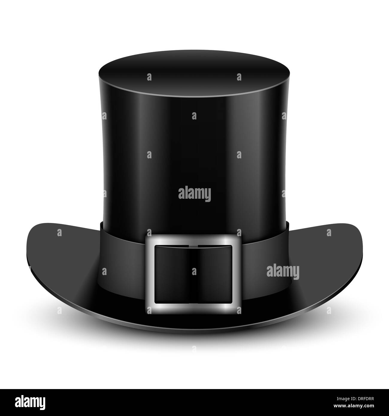 Black Top Hat With Metallic Buckle. Vector Illustration Stock Photo Alamy
