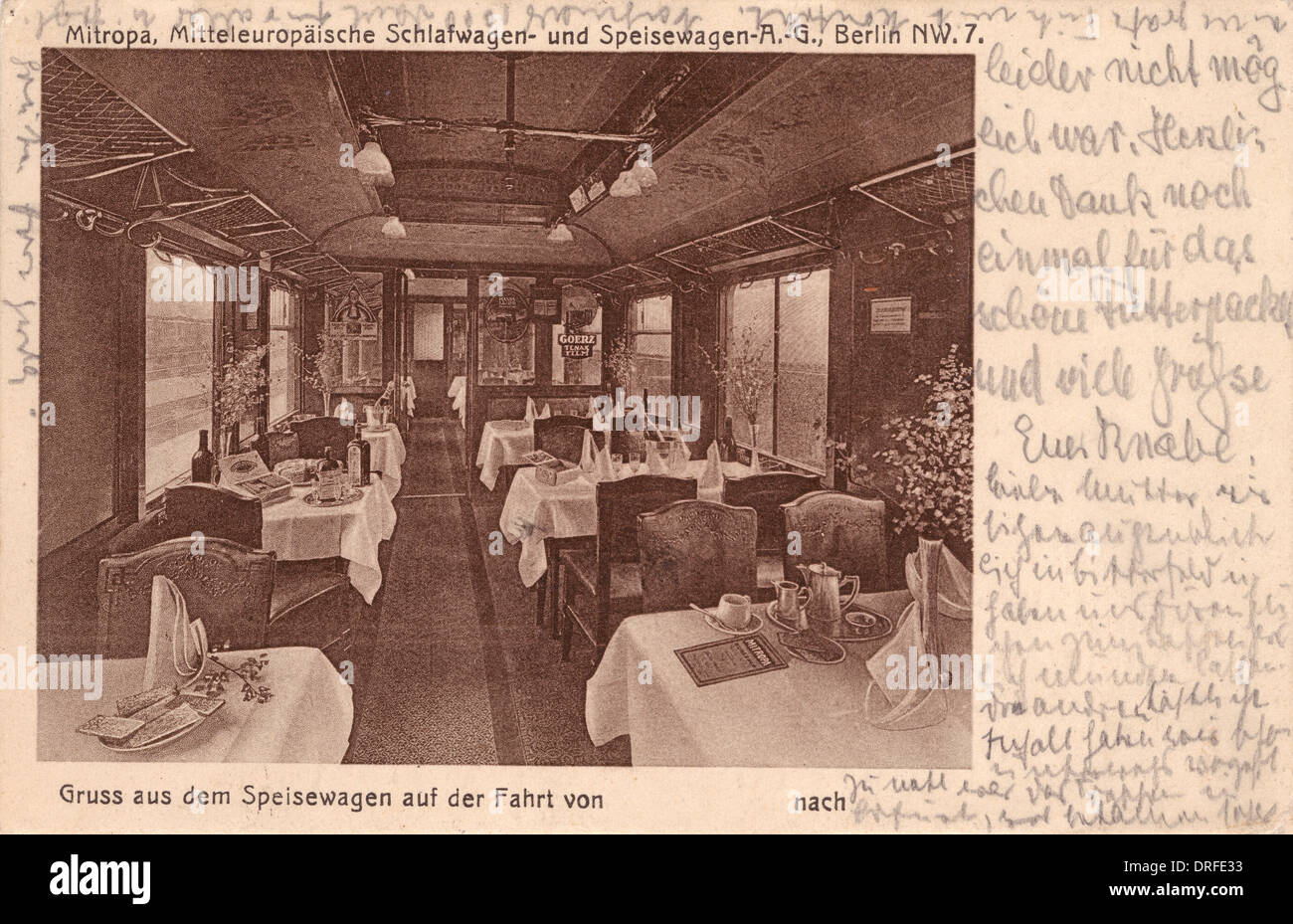 Dining Car - German Railway Stock Photo