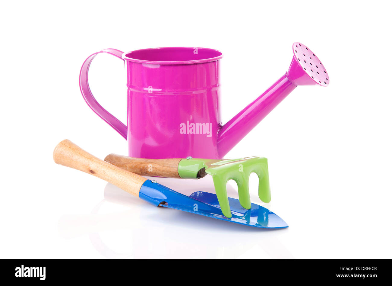 Colorful gardening tools over white background Stock Photo Alamy