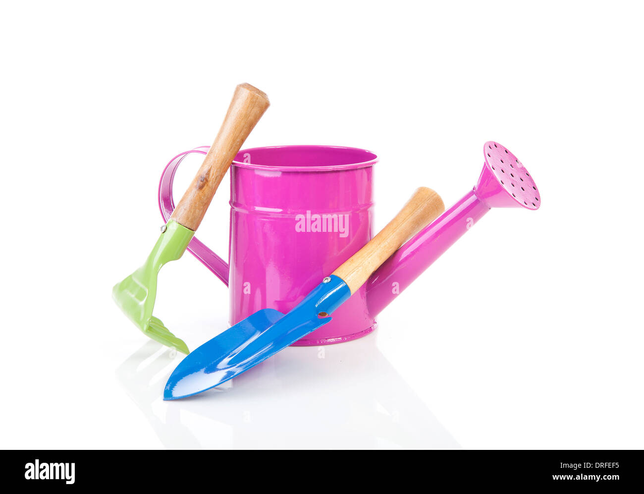 Colorful gardening tools over white background Stock Photo Alamy