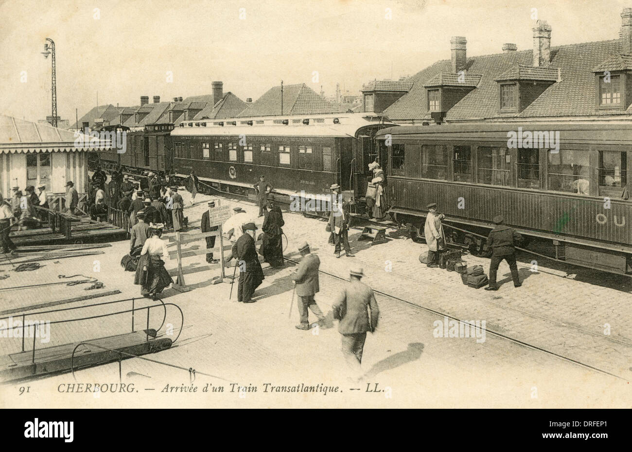 Transatlantic Train at Cherbourg Stock Photo Alamy