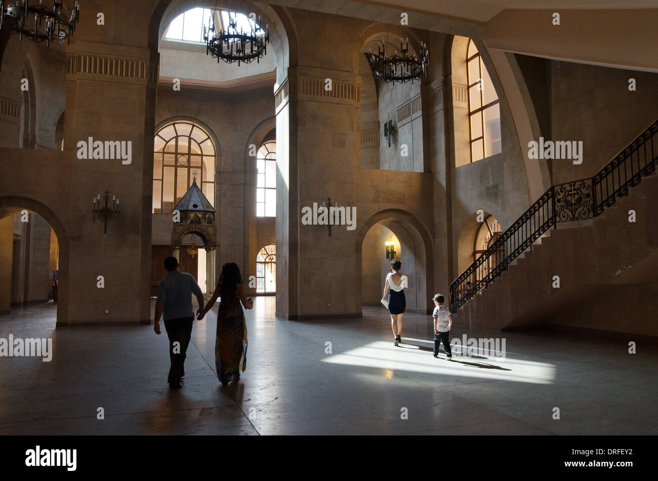 Inside Saint Gregory the Illuminator Cathedral, Yerevan, Armenia Stock Photo