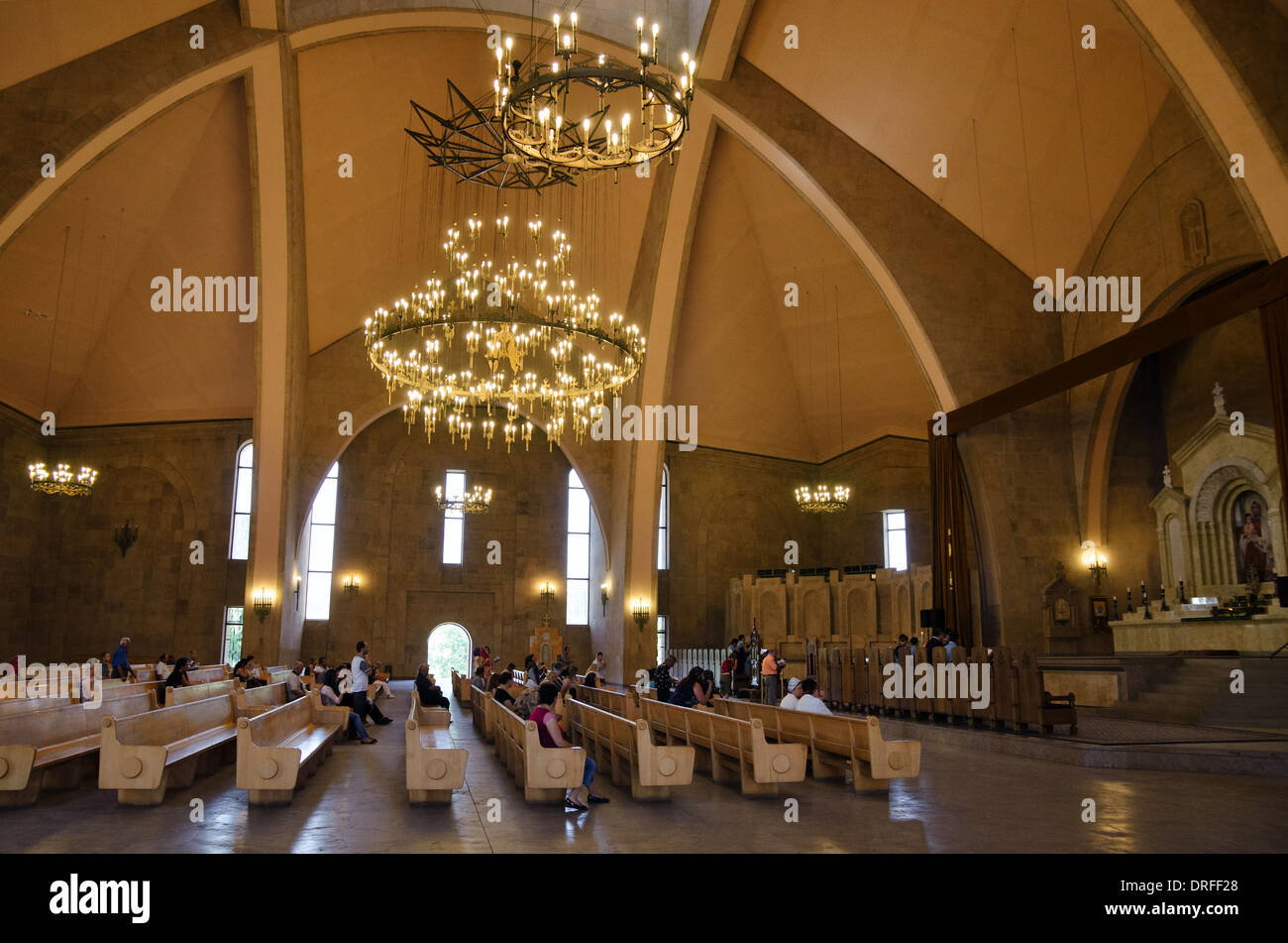 Inside Saint Gregory the Illuminator Cathedral, Yerevan, Armenia Stock Photo