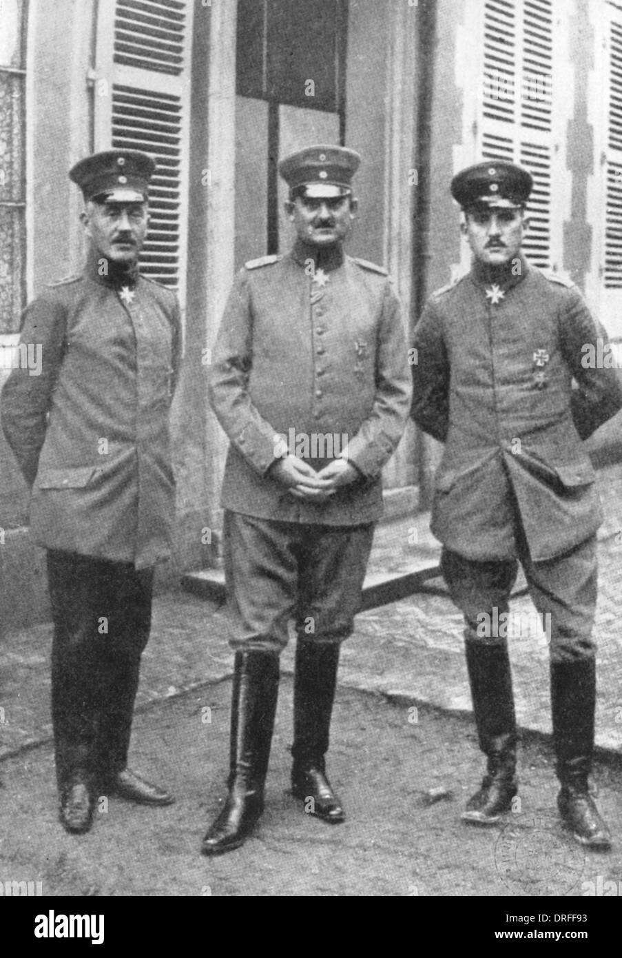 Von Brandis and German officers in 1916 Stock Photo