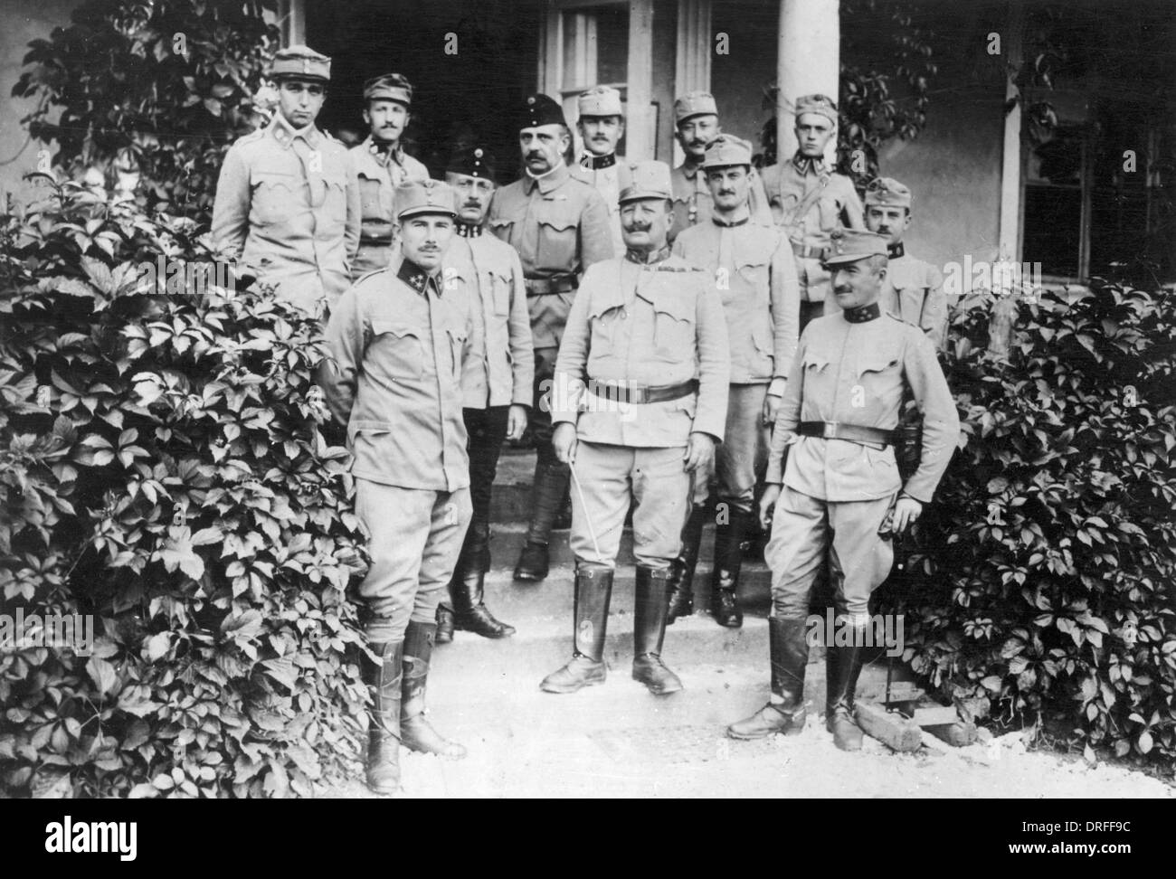 Major-General Blum with officers of Austria-Hungary Stock Photo