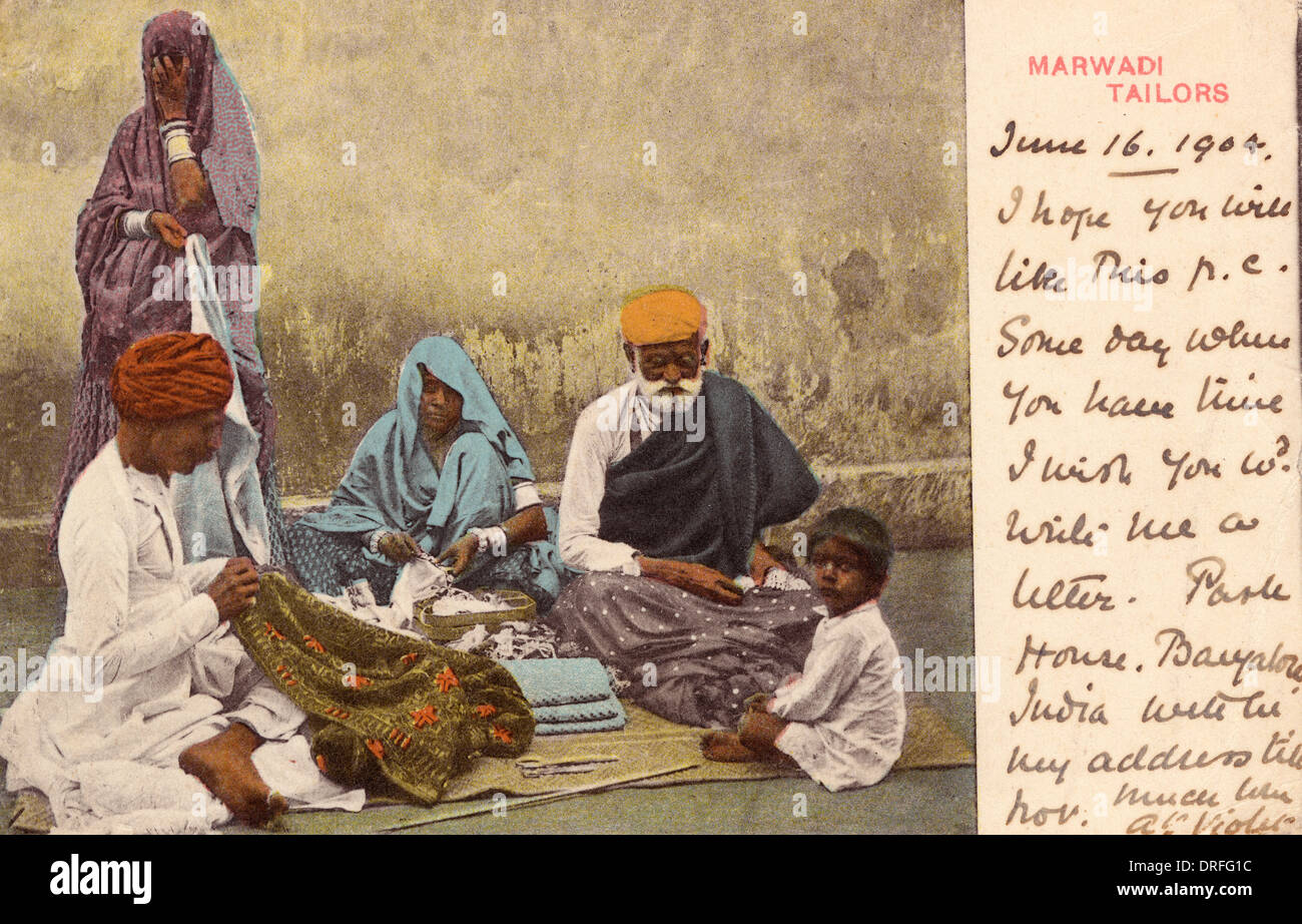 Marwari Tailors, India - Manufacture Clothing Fabric Stock Photo